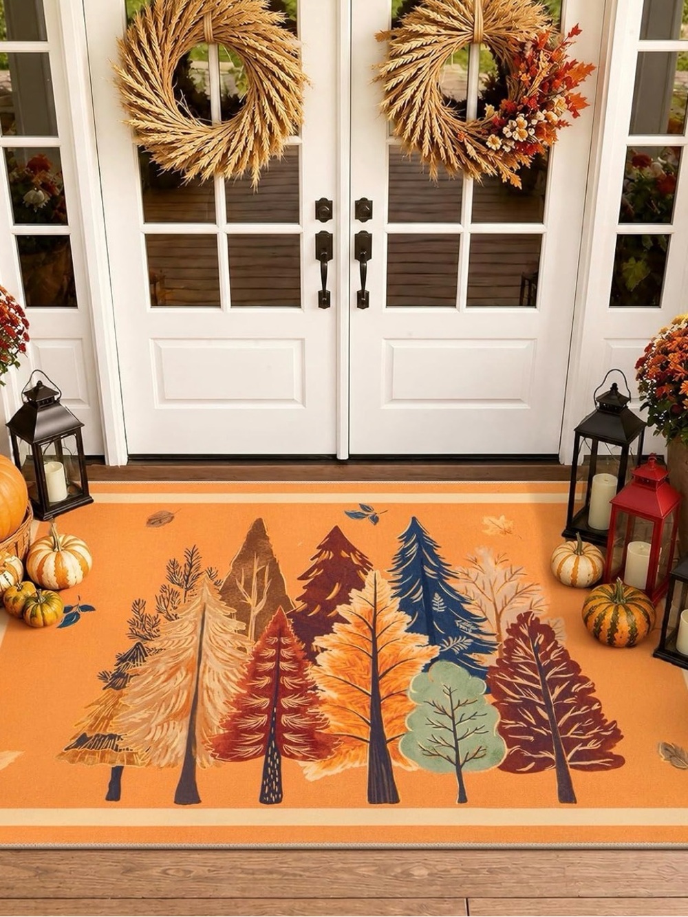 Autumn Forest Orange Doormat - Seasonal Home Accent